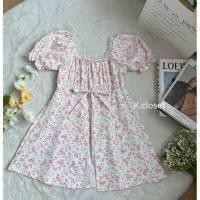 ราคา มินิเดรสสาวอวบ อก38 ใส่ได้ เสื้อตัวยาวแขนตุ๊กตา มินิเดรสแต่งลูกไม้ลายดอก (21785923000)
