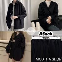 ราคา ปังสุด เสื้อเชิ๊ตโอเวอร์ไซส์ แขนยาวโทนสีดำ เสื้อมือสองเกรดA โทนสีดำ (21445818997)