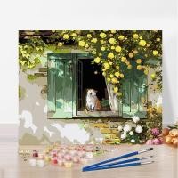 ราคา Nanafine Thai Shipping 30 40 ซม DIY ภาพวาดสีน้ำมันดิจิตอลมือวาดภูมิทัศน์ภาพวาดพระอาทิตย์ตกดอกกุหลาบภาพวาดตกแต่ง (21517222038)