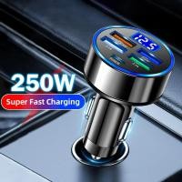 ราคา JIMA 250W Pengisi Daya Mobil LED 5พอร์ตเร็วชาร์จ QC3 0 PD USB C โทรศัพท์ในรถยนต์อะแดปเตอร์ Type C ในรถสำหรับ Iphone ซัมซุงฮัวเหว่ยเสี่ยวหมี่ (20861553220)