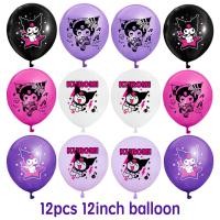 ราคา 36PCS set Sanrio Kuromi Theme kids birthday party decorations banner foil balloon set supplies (19388636008)