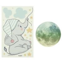 ราคา On Sale เรืองแสงในที่มืดช้างดวงจันทร์ดาวสติ๊กเกอร์ติดผนังเรืองแสงสติกเกอร์สว่างส่องแสง (21649389241)
