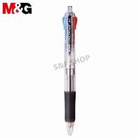 ราคา พร้อมส่ง ปากกาลูกลื่นแบบกด M G BP 8030 ปลอกยาง หมึก 4 สีในแท่งเดียว ขนาดเส้น 0 7mm ราคาต่อด้าม ปากกา M G School office (8255875183)
