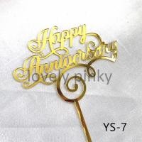 ราคา พร้อมส่ง ป้ายปักเค้ก Happy Anniversary ปักเค้กวันครบรอบ ป้ายปัHappy Anniversary (7902381757)