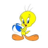 ราคา ตัวรีดติดเสื้อการ์ตูนTweety นกเหลือง F 110 สติกเกอร์รีดติดเสื้อ (17221778157)