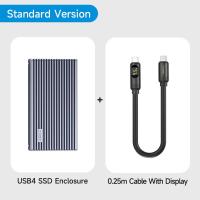 ราคา M 2 Hagibis ตู้ SSD NVMe 40Gbps ตู้ SSD USB4พร้อมจอแสดงผล LED สาย USB4อลูมิเนียม PCIe3 0x4 USB C กรณีโซลิดสเตทไดรฟ์ภายนอก B M M คีย์2230 2242 2260 2280สำหรับสายฟ้า4 3 (21675241729)