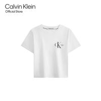ราคา CALVIN KLEIN เสื้อยืดแขนสั้นผู้หญิง Baby Tee ทรง Crop รุ่น J223495 YAF สีขาว (21728101033)