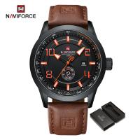 ราคา NAVIFORCE Watch for Men Fashion Casual Sports Wristwatch Double Calendar Leather Strap Watches Original Shock Resistant Waterproof Watch NF9229 (21390635654)