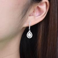 ราคา ต่างหูห่วงเงินแท้ 925 ชุบทองคำขาว ประดับเพชร CZ Swiss diamond ANA Allure Jewelry (21624819368)
