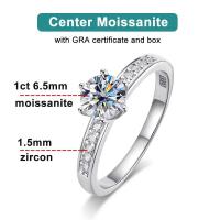 ราคา แหวนเพชรโมอีส1 0ct D S925เงินสเตอร์ลิงชุบทองคำขาว18K แหวนหมั้นแต่งงานสำหรับผู้หญิง (21671423795)