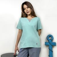 ราคา PORTLAND เสื้อยืดแขนสั้นคอริ้ว Short Sleeves T Shirt with Embroidery 100 Cotton Green (21795132190)