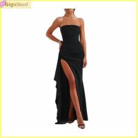 ราคา Gigicloud Womens High Slit Formal Dresses Trendy Wedding Guest Off Shoulder Maxi Dresses Summer Ruched Bodycon Skirts (21755159006)