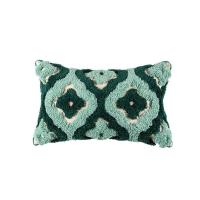 ราคา Green Tufted Cushion Cover 45x45cm 30x50cm Square Geometric Boho Style Pillow Case Throw Pillow Cover Handmade Home Decorative for Sofa Bed Living Room Bedroom Xmas Gift (19434882860)