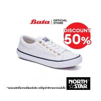 ราคา Bata บาจา ยี่ห้อ North Star รองเท้าสนีกเกอร์ รองเท้าผ้าใบ รองเท้าผ้าใบพื้นแบน สำหรับผู้หญิง รุ่น Loran สีขาว 5391020 (16796819289)