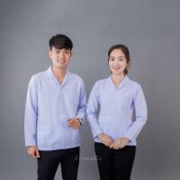 ราคา เสื้อกาวน์ คอปก ไม่มีโลโก้ ผ้าวาเลนติโน่ แขนยาว Mukunifrom มุกยูนิฟอร์ม (15984886269)