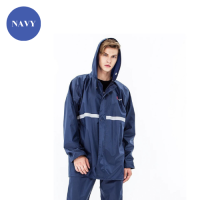 ราคา เสื้อกันฝน ชุดกันฝน มีแถบสะท้อนแสง รุ่น หมวกติดเสื้อ เสื้อกันฝนมอเตอร์ไซค์ผู้ชายผู้หญิง ชุดกันฝน มีแถบเรืองเเสง สีสันสดใส (19127695243)