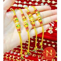 ราคา สร้อยข้อมือลงยาสุโขทัย น้ำหนัก1บาท ทองหุ้ม ทองชุบ สวยเสมือนจริง นพคุณห้างทอง (20698357431)