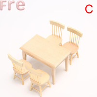 ราคา Fre Xucheng 1 12เฟอร์นิเจอร์บ้านตุ๊กตาขนาดเล็กของเล่นจำลองเก้าอี้โต๊ะรับประทานอาหารทำจากไม้ (20809530791)