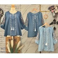 ราคา เสื้อปัก ผ้ายีนส์ โบฮีเมี่ยนน่ารัก ปลีกและส่ง อก46ยาว26 ผ้าปักและปักดอกลายสวย nudyda (21747255923)