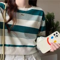 ราคา SODSAI พร้อมส่ง เสื้อยืด oversize แขนยาว ลายทาง แฟชั่น ผู้หญิง ผ้านุ่ม สีชมพู เขียว สไตล์เกาหลี (21032185056)