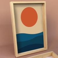 ราคา กรอบรูปมินิมอล กรอบไม้สน รูปแต่งห้อง รูปติดผนัง สไตล์มินิมอล ดอกไม้ Abtract พระอาทิตย์ โบโฮ วิวเมือง วางและแขวน (19601677358)