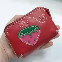 ราคา สตรอเบอร์รี่ กระเป๋าหนังใส่เหรียญ ทรงขยายก้น ขนาดกว้าง5นิ้ว สูง3 75นิ้ว (21829453444)