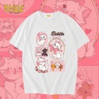 ราคา เสื้อยืดผู้หญิง ส่งฟรี WS0100 เสื้อยืดโอเวอร์ไซส์ เสื้อยืดเกาหลี ผ้าคอตตอน100 เสื้อยืด Marie มารี แมวมารี (21665287024)