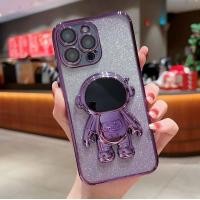 ราคา เคสโทรศัพท์เคสโทรศัพท์ iPhone 11 12 13 14 Pro Max 7 8 Plus Xs XR Xs เคสโทรศัพท์เคสโทรศัพท์เคสโทรศัพท์กากเพชรโปร่งใสพร้อมขาตั้งนักบินอวกาศชุบด้วยไฟฟ้า (21675880155)