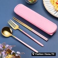 ราคา ส่งฟรี ชุดช้อนส้อม 3 ชิ้น มี 6 ไลน์ให้เลือก พร้อมกล่อง ช้อนส้อม ช้อนเกาหลี ช้อนส้อมเกาหลี ชุดช้อนส้อมตะเกียบ (10764415919)