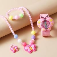ราคา Childrens watch jewelry set Cartoon butterfly Watch Necklace bracelet Earring set (21148408608)