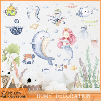 ราคา Shao Dolphin Mermaid สติ๊กเกอร์ติดผนังสำหรับเด็กห้องพักการ์ตูน Ocean Fish decal ภาพจิตรกรรมฝาผนัง (20309779236)