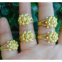 ราคา แหวนทองเหลืองผสมเหรียญสตางค์แท้ 100 ไม่ชุบสี ลายดอกพิกุล (21734124270)