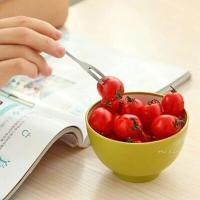 ราคา ส้อมเค้กผลไม้สแตนเลส5ชิ้นส้อมสองง่าม (21567405553)