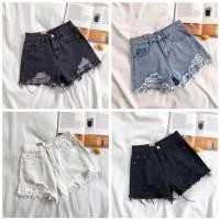 ราคา กางเกงยีนส์ ขาสั้น ผู้หญิง ดำฟอกฟอกขาวดำยีนส์ (21545750568)