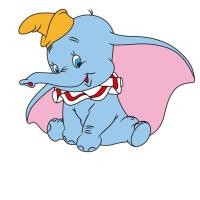 ราคา ตัวรีดติดเสื้อ F 160 การ์ตูนช้างดำโบ้ ช้างน้อยสีฟ้า ตัวรีดแผ่นฟิล์มร๊ดร้อน (19897755088)