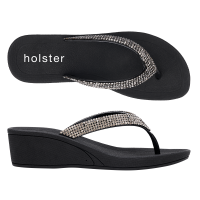 ราคา Holster Alice Wedge Black HST450BL รองเท้าแตะส้นสูง (21160747274)