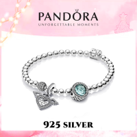 ราคา ช้อปปิ้งปลอดภาษี P 925เงิน สร้อยข้อมือ กำไล ลูกปัดอัญมณี สร้อยข้อมือคู่ Silver Ice Blue Wings Bracelet ต้นฉบับแท้ (21481089108)