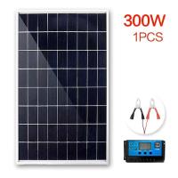 ราคา 300W Solar Panel Kit Complete 5V 12V Polycrystalline USB Power Portable Outdoor Rechargeable Solar Cell Generator For Camping (21477696296)