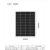 ราคา แผงโซลาร์เซลล์ monocrystalline solar cell 6V 12V 18V 50W 80W 100W (21849267009)