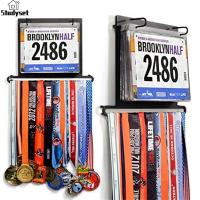 ราคา Studyset IN stock Medal Hanger Display Hanging Medal Rack Display Square Shape Medal Holders With Bib Holder Marathon Running Bib Holder For Gymnastics Race Soccer Swim And Running (21653816968)