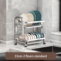 ราคา LEBI จัดส่งฟรี ชั้นวางจานในห้องครัวอเนกประสงค์สำหรับใช้ในครัวเรือนชั้นวางจานชั้นอเนกประสงค์สำหรับชั้นวางของเก็บของชั้นวางสแตนเลส (21885431630)