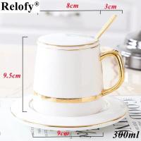 ราคา 400ml Gift Package Ceramic Mug with Lid Spoon and Saucer Lovers Coffee Mug Creative Coffee CupsCeramic Coffee Cup Set Drinkware (21656026429)