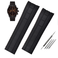 ราคา 2024 Curved end Watchband For Mido M005 M005430a Watch Strap Men Rubber Tissot Citizen Blue angel silicone 22MM 23MM orange bracelet (21741254057)