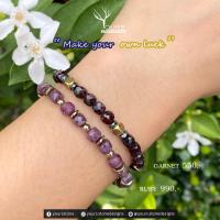 ราคา กำไลหิน โกเมน Garnet หินแท้100 ขนาด 4mm ทรงลูกบาศก์ เจียรเหลี่ยม สร้อยข้อมือหิน หินนำโชค หินมงคล หินเสริมดวง สร้อยข้อมือหิน (17268872687)