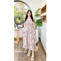 ราคา เดรสลายดอกอัดพลีท พร้อมสายผูก ใส่ทำงาน ใส่ไปงานสวยๆเลย (21382492707)