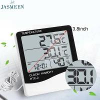 ราคา Jasmeen เครื่องวัดอุณหภูมิและความชื้นในอากาศ แบบดิจิตอล Digital Thermometer Hygrometer เครื่องวัดอุณหภูมิ เทอร์โมมิเตอร์ วัดความชิ้น พร้อมนาฬิกา (20551810205)