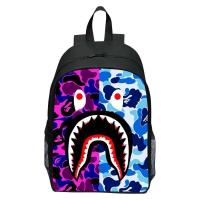 ราคา พิมพ์ปากขนาดใหญ่ Graffiti กระเป๋านักเรียนการ์ตูนฉลามกระเป๋าเด็กการ์ตูนกระเป๋า (21155701035)