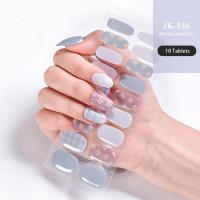ราคา UR SUGAR 18sheets Nude Semi Gel Nail Patch Stickers for UV Lamp Nail art Gel Polish Strips Full Cover Nail Wraps (19841441537)