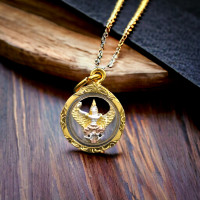 ราคา จี้ครุฑ พญาครุฑกลมเล็ก ชุบเศษทองแท้ 2 แบบ ธรรมดา และ 3K (21891232716)