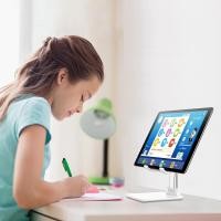 ราคา แท่นวางโทรศัพท์อเนกประสงค์แบบยืดหดได้ปรับได้โต๊ะพับเก็บได้วางที่วางโทรศัพท์ขาตั้งสำหรับ iPhone iPad แท็บเล็ตป้ายวางบนโต๊ะ (19809934124)